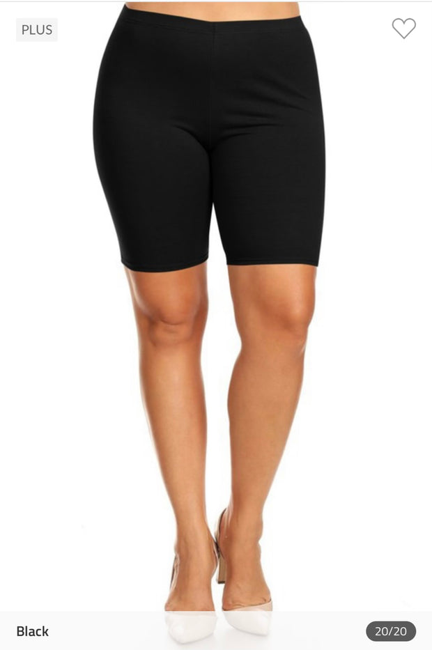 LEG-   {Confident Choice} Black Biker Shorts PLUS SIZE 1X 2X 3X