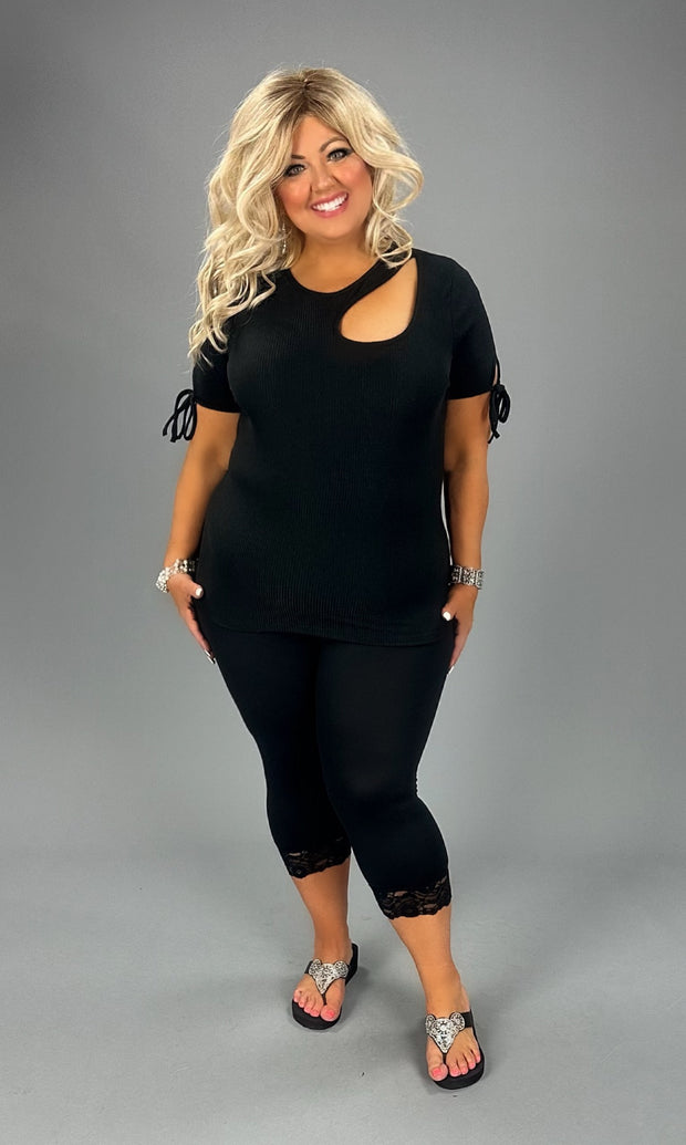 41 SSS-W {Song Of Love} SALE! Black Short Sleeve Top PLUS SIZE XL 2X 3X
