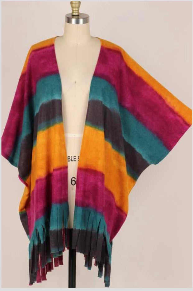 63 OT-B {Painting Rainbows} Magenta Striped Cardigan PLUS SIZE 1X/2X  2X/3X