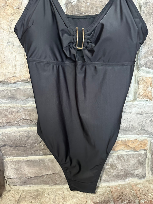 SWIM-H {Somewhere On A Beach} Black Once Piece Swimsuit PLUS SIZE 3X