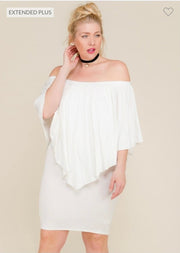 75 OS-A {The Randa} IVORY Off Shoulder Dress PLUS SIZE 1X 2X 3X***SALE***