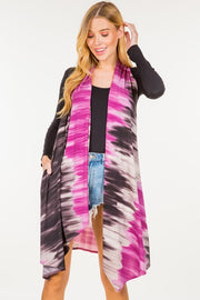 68 OT-Z [Rhyme Or Reason} Magenta Tie Dye Vest PLUS SIZE 1X 2X 3X