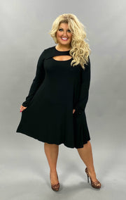 20 SLS-B {Take Me Out Tonight} Black Open Neck Dress PLUS SIZE XL 2X 3X