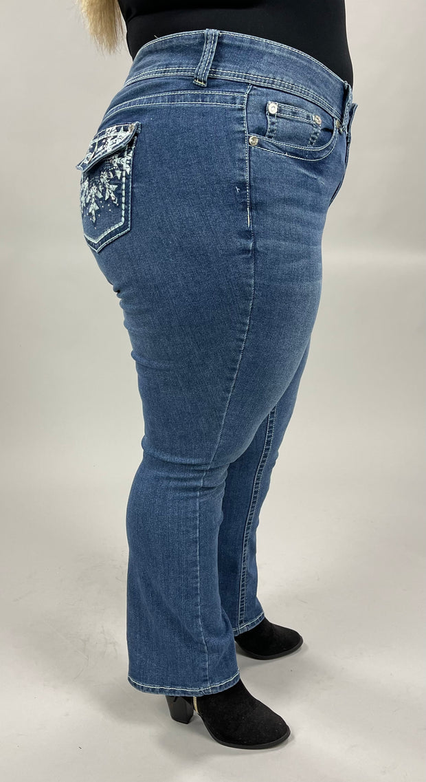 BT-A {GEMMA RAE} Short Inseam Slim Boot Cut Jeans