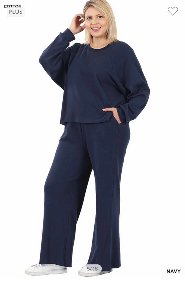 17 SET-B {Raising The Bar} Navy Loungewear SALE! Set PLUS SIZE 1X 2X 3X