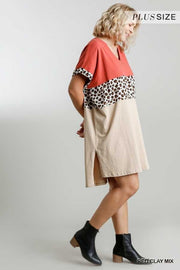 71 CP-B {Naturally Inclined} UMGEE Dress Animal Contrast Plus Size XL 1XL 2XL***SALE***