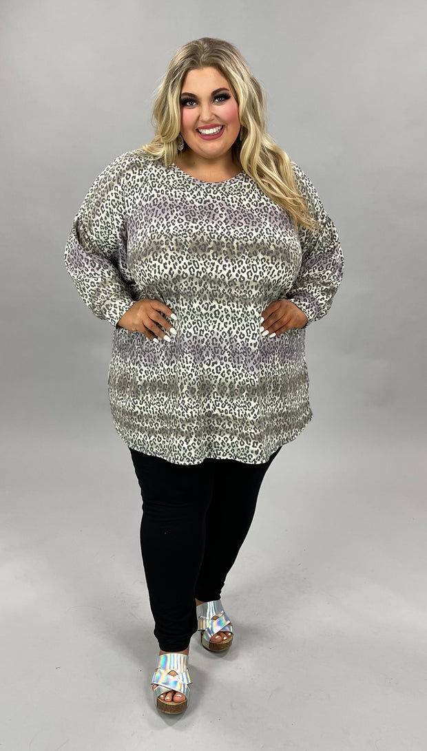 94 PQ-B {Feeling So Cool} ***FLASH SALE***Brown/Mauve Animal Print Top CURVY BRAND!! EXTENDED PLUS SIZE 4X 5X 6X