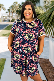 23 PSS-Z {Curvy Appeal} BlackTie Dye Dress PLUS SIZE XL 2X  3X