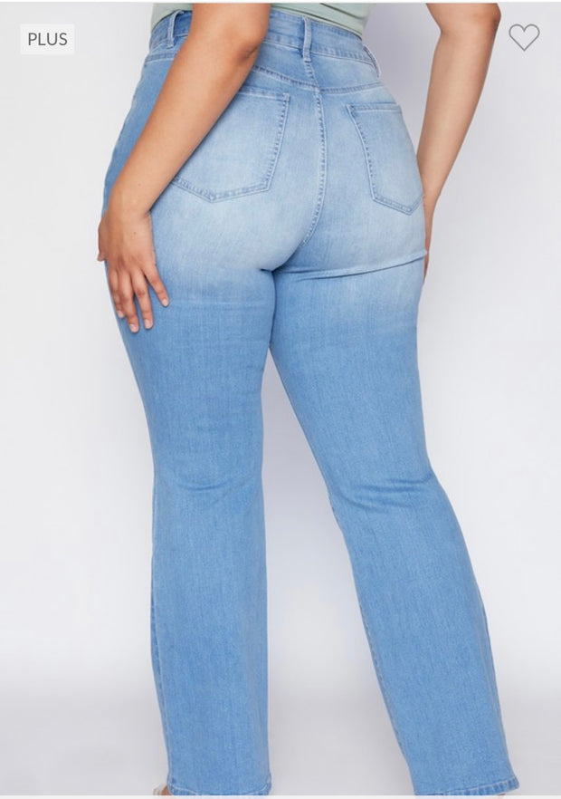 BT-N {YMI} Light Blue High Rise Flare Jeans PLUS SIZE 14 16 18 20