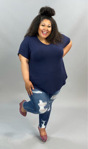 66 SSS-G {Simplistic Ideas} NAVY V-Neck ***FLASH SALE***PLUS SIZE 1X 2X 3X SALE!!