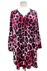 72 PQ {Winning Shot} Pink Leopard V-Neck Tunic EXTENDED PLUS SIZE 3X 4X 5X