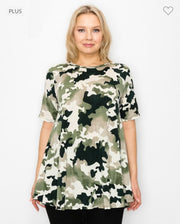 30 PSS-K {Can You See Me} Camo Tunic with Rounded Hem EXTENDED PLUS 3X 4X 5X