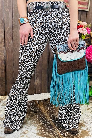BT-X {Southern Stitch} Leopard Print Flared Leg Jeans PLUS SIZE 2X 3X