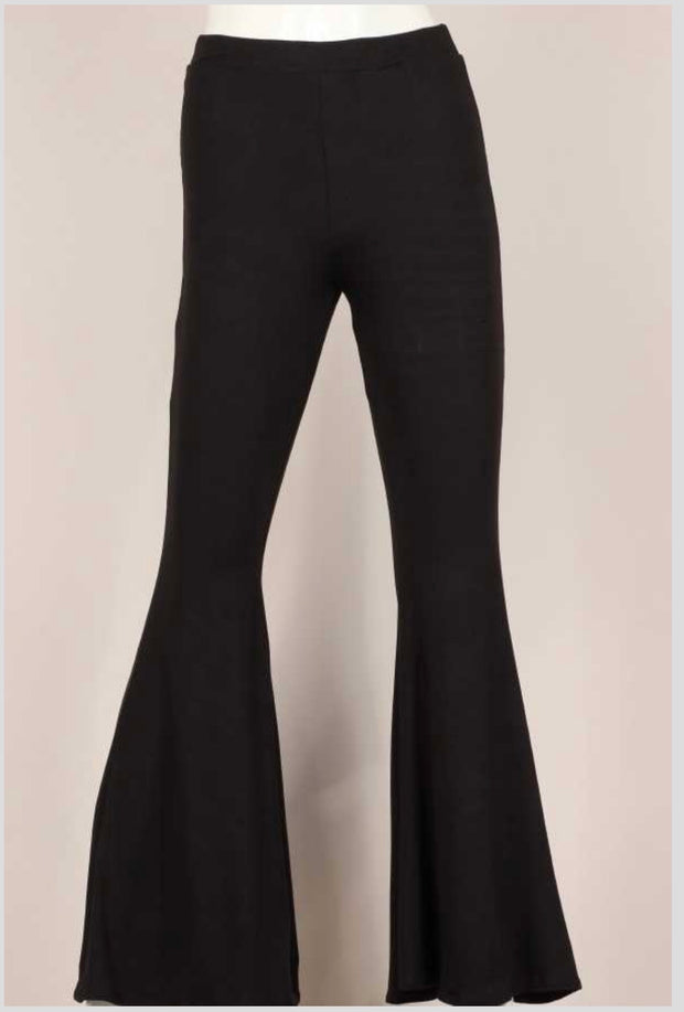 BT-A {Happiness Arrives} Black Bell Bottom Pants