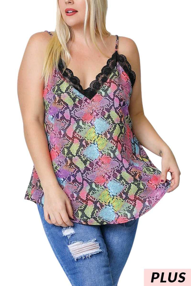 SV-X {Colorful Moments} ***SALE*** Multi Color Snakeskin Camisole PLUS SIZE 1X 2X 3X