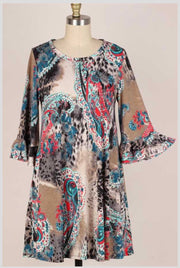 84 PQ-A {Paisley Longing} Multi-Color Paisley Top PLUS SIZE 1X 2X 3X  SALE!!!!