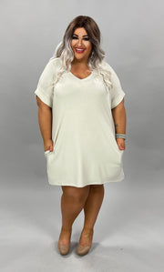 95 SSS-C {One Glance Says It All} Sand Beige V-Neck Tunic PLUS SIZE 1X 2X 3X***SALE***