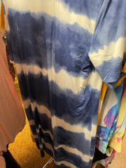 52 PSS-Z {Truth Be Told} Blue Tie Dye Stripe Dress PLUS SIZE 1X 2X 3X