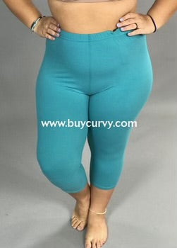 LEG-21 {Get On Up} Jade Butter Soft Capri Leggings EXTENDED PLUS SIZE 3X - 5X