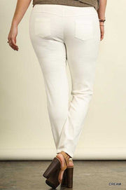 BT-S {Cliffhanger} Ivory Stretch Jeans PLUS SIZE 1X 2X 3X