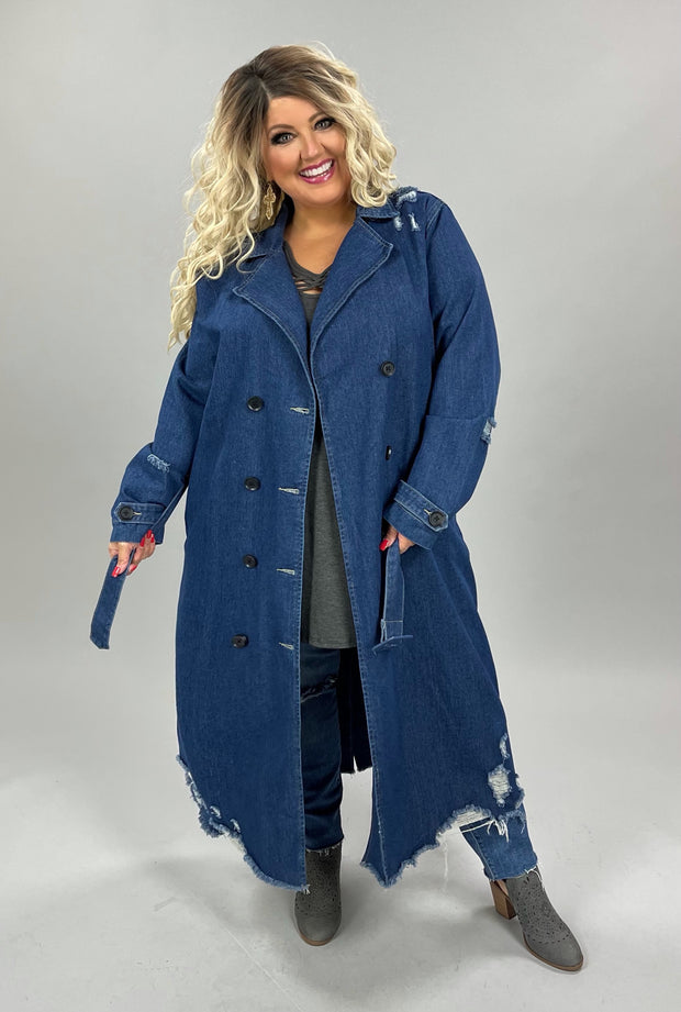 25 OT-D {Distressed But Sweet} Distressed Denim Coat SALE!! PLUS SIZE 1X/2X  2X/3X