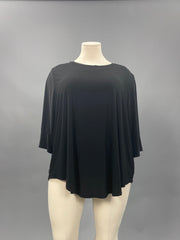 13 SQ-A {Living In Comfort} BLACK Round Neck Tunic CURVY BRAND!!!  EXTENDED PLUS SIZE XL 2X 3X 4X 5X 6X