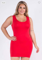 TANK {Better Shape Up} X-Long RED Spandex Shaper Tank