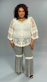 BT-Z Slate Grey Bell-Bottom  with Crochet Band PLUS SIZE