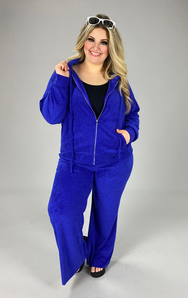 93 SET-C {Travel In Style} Bright Blue Jogging Set PLUS SIZE 1X 2X 3X ***FLASH SALE***