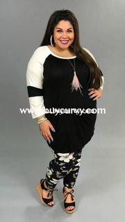 Leg/cp- Black Leggings With White Yellow & Pink Floral Print