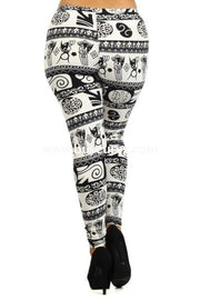 Leg/sss-Black/ivory Egyptian Microfiber Leggings