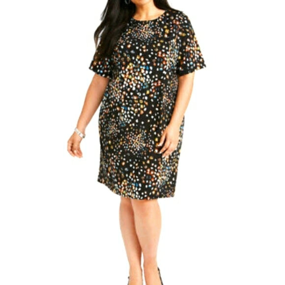 PSS-M  M-109   {Alfani} Black Printed Sheath Dress SALE!!! Retail $99.50 PLUS SIZE 16W 18W