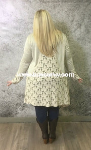 Ot-I Alabaster Cardigan With Lace/crochet Back Outerwear