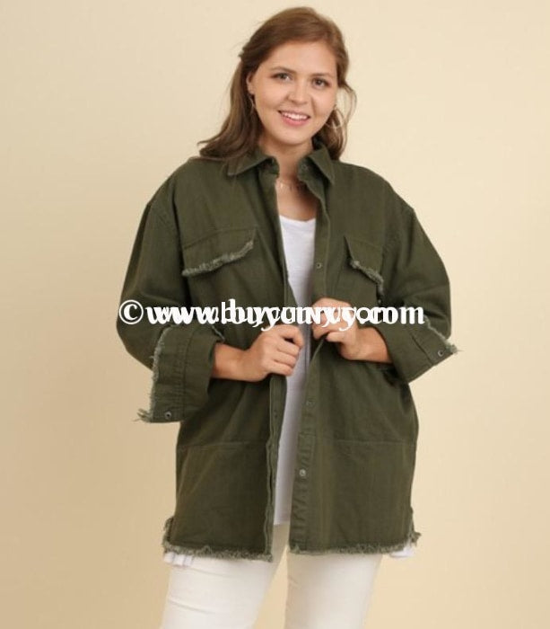 Ot-R Umgee Olive Green Snap Up Army With Pockets Sale!! Outerwear