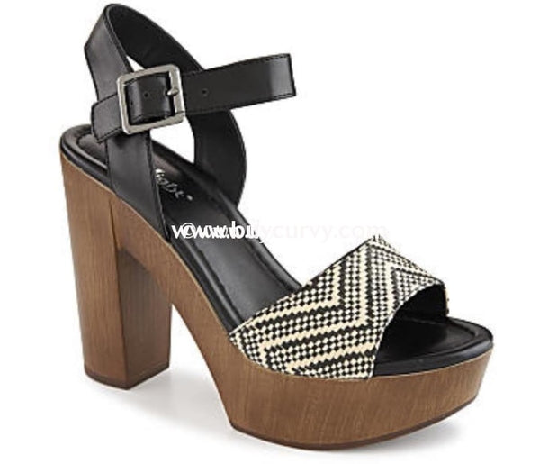 Shoes-Limelight Beige/black Chevron Print Sale Shoes