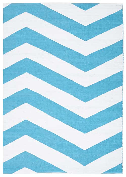 Coastal Turquoise Rug Chevron