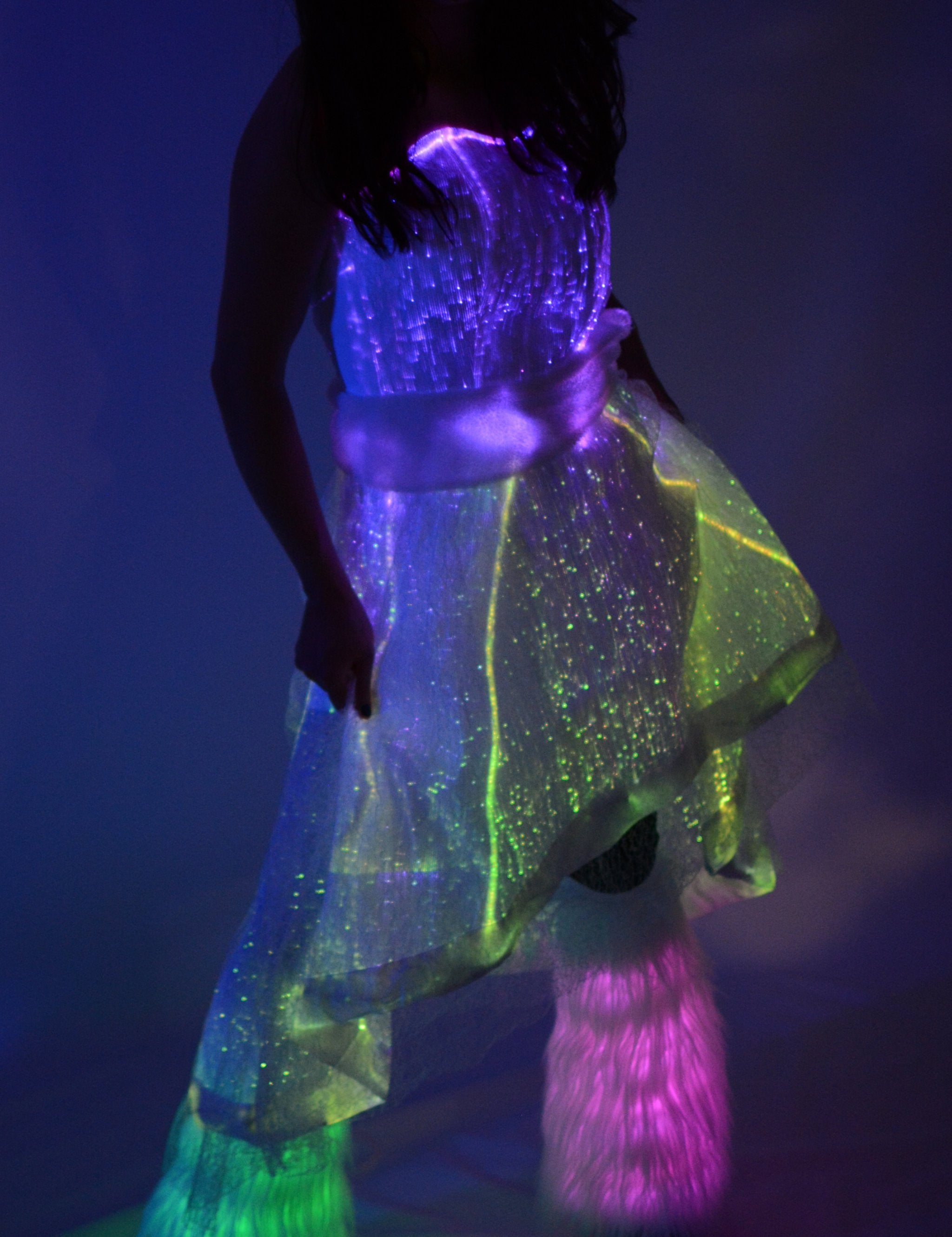 LED Festival Dress Fiber Optic Light up Dress Glow in the 