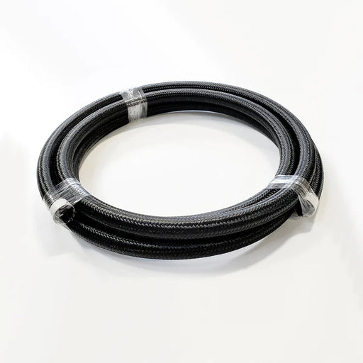 6AN Black Nylon Braided Flex Hose with Reinforced Rubber Liner