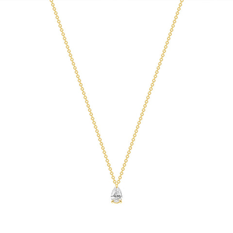 Pear Shape Lab Grown Diamond Solitaire Necklace 0.25 Carat