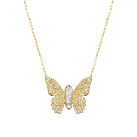 butterfly diamond shaker necklace