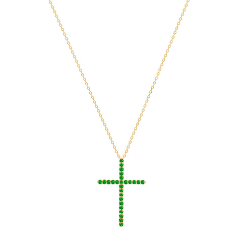 Emerald Cross Necklace