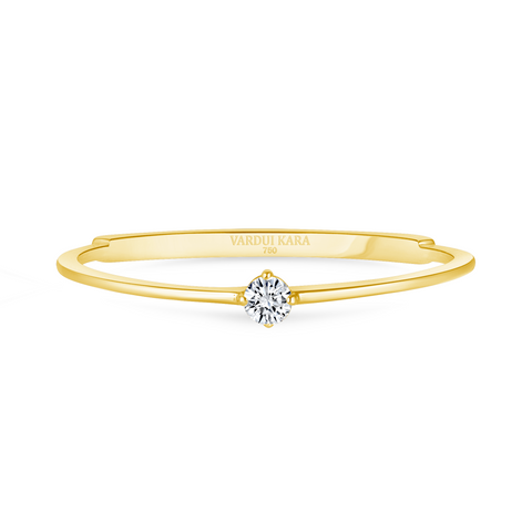 Fortress Petite Solitaire Diamond Ring
