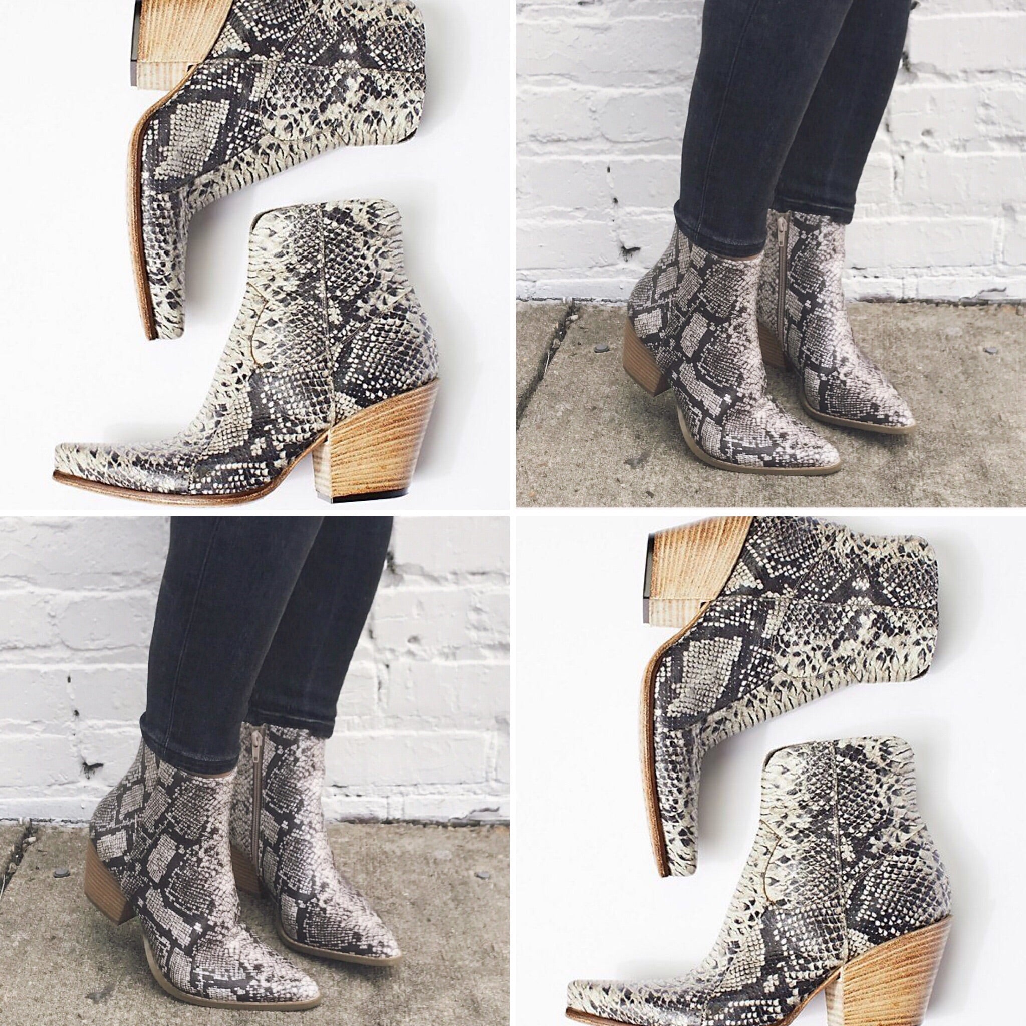 snakeskin bootie