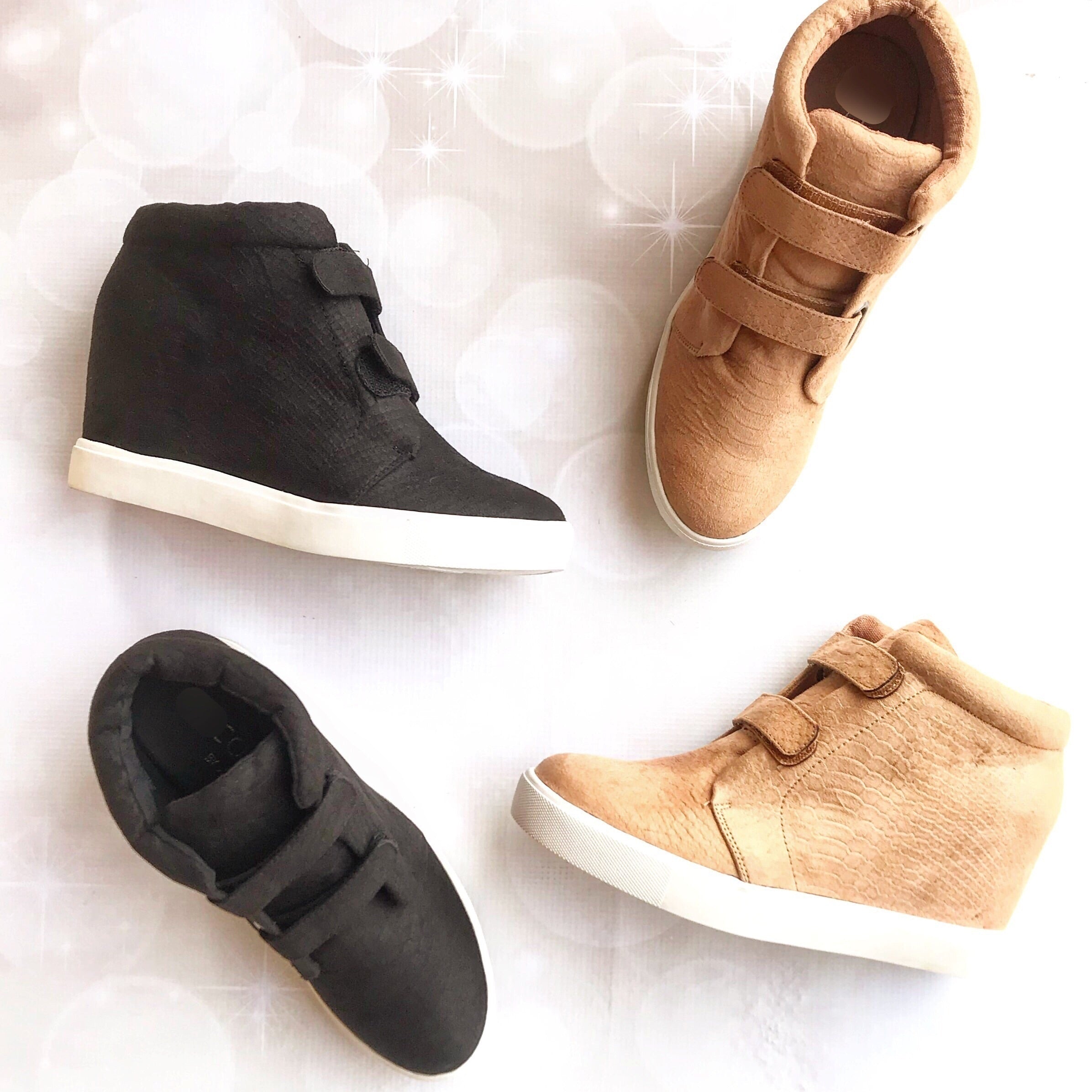 camel wedge sneakers