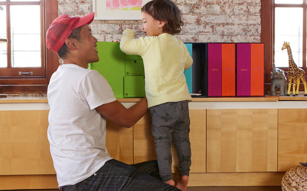 Dad and son with savor memories keepsake box