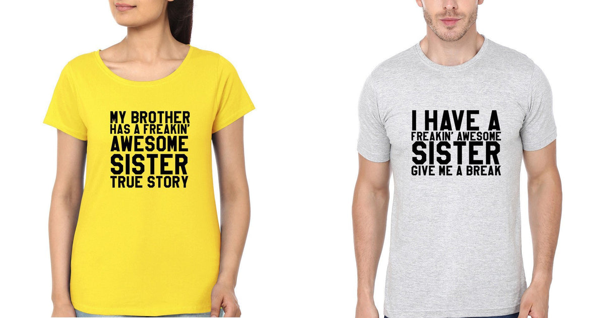 Buy awesome sister Brother Sister T Shirts online in india 