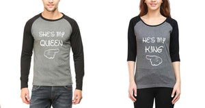 Buy He Is My King She Is My Queen Raglan Couple T Shirts Online In India Ektarfa Com