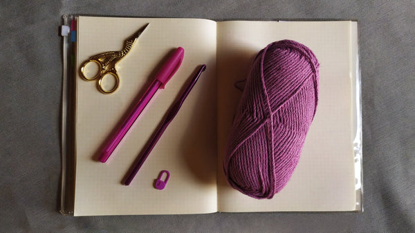 wool and notebook