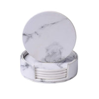 Marble Coasters Set of 6 White Coasters for Drink – Pasal