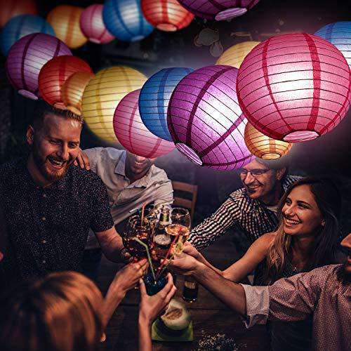 16 Pcs Paper Lantern Colorful Hanging Decorative 4